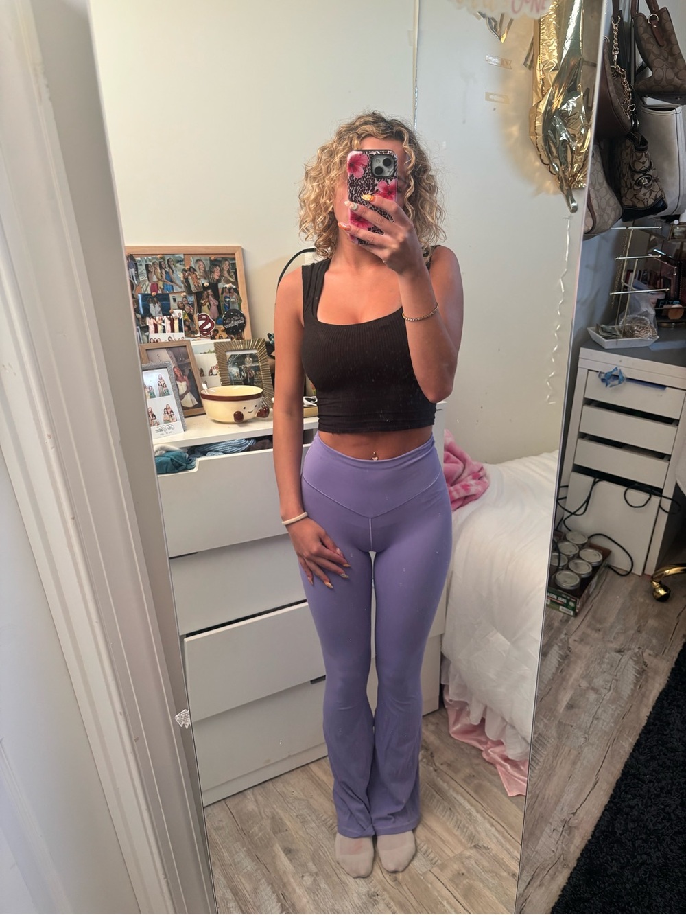 aerie Lavender High-Waist Flare Leggings